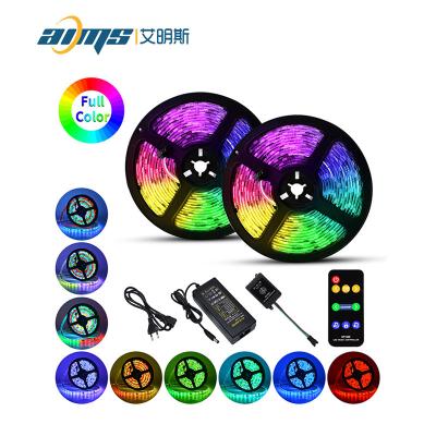 China Gradient/Chase/Running/Horse Running Dream Factory 5m etc. Direct Flexible Color RGB 12V led strip light with music 9 key remote control for sale