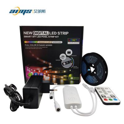 China Good Waterproof WIFI Smart 5M 10m LED Strip Lights App Full Color Wireless LED Strip Rope Kit For Bedroom TV Home Party Decoration for sale