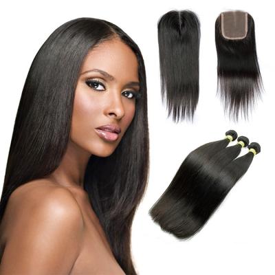 China extensiones rectas del cabello humano 10A, cabello humano brasileño sin procesar negro natural en venta