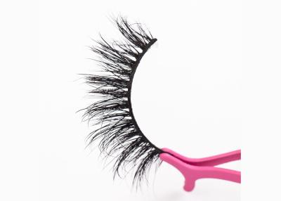 China Custom Invisible Band False Eyelashes Natural Black 100% Siberian Real Mink Fur for sale