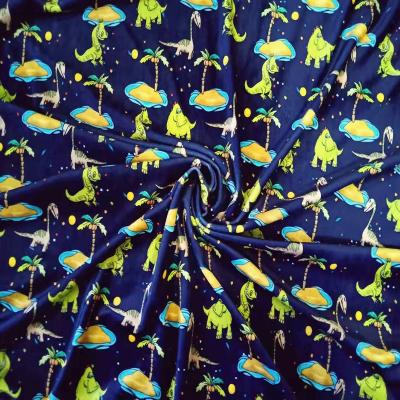 China Soft Touch Custom Digital Printed Soft 95 Polyester Spandex 4 Way Stretch Minky Velvet Fabric For Kids Clothing for sale