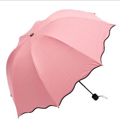 China Insurance China factory wholesale cheap rain and sun 3 folding inverted umbrella apprear flower when getting wet umbrella for gift for sale