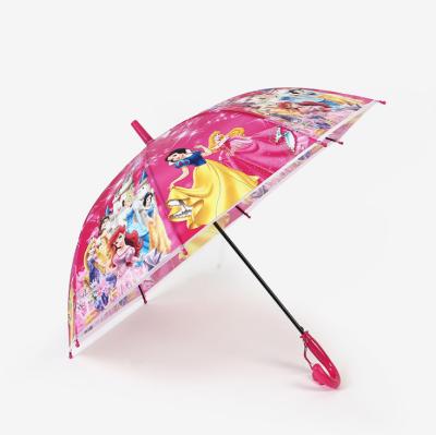 China All in 1 POE material full color printed cartoon kids umbrella, auto open children umbrella princess for sale