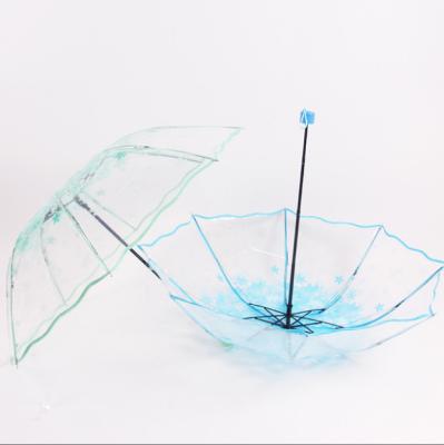 China All in 1 Sakura clear wedding cherry blossom ladies transparent folding umbrellas for sale