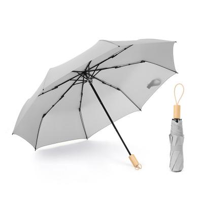 China All in 1 2020 High quality brand design manual wooden handle ladies full color strong windproof travel folder parasol for sunny and rainy for sale