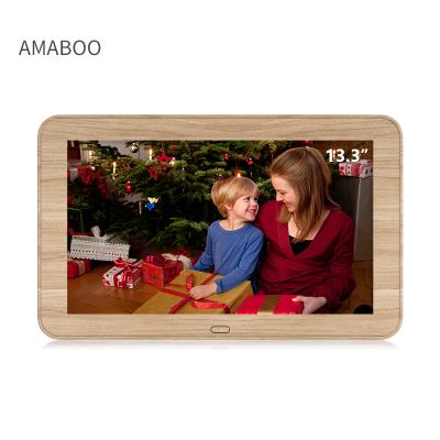 China Clock AMABOO Newnest 2021 Hd 12x10 Smart Hologram Picture Photo Usb Desktop 13.3 Inch Folder Digital Wood Frames for sale