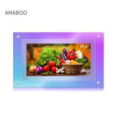 China Clock AMABOO IOS Digital 21.5 Inch Free Portable Picture Frame Wall Metal Handheld Photo Art Display Frameless Moving Australian Usbc for sale