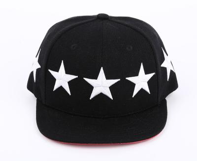 China Classic Five JOINT Star Flat Brim 6 Panel Embroidery Snapback Hat for sale