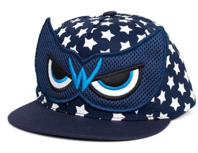 China Character Customized Kids Hat With Owl And Cartoon Star Applique Curved Brim Baseball Cap Snapback Hat for sale