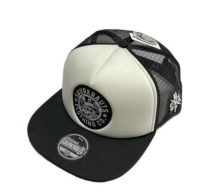 China COMMON Black Cotton OEM Nylon Mesh Custom Plain Embroidery Patch Trucker Hat for sale