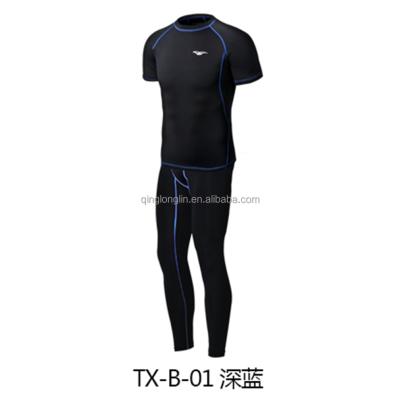 China QINGLONGLIN Breathable Underwear Gym Wholesale Custom Cycling Fitness Sets Summer Suits Men Designs Slim Wicking Skin Fit Sweat Suit for sale