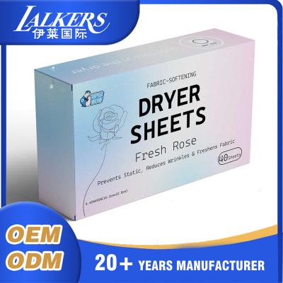 China Portable Fabric Softener Dryer Sheets Custom Detergent Dryer Sheets for sale