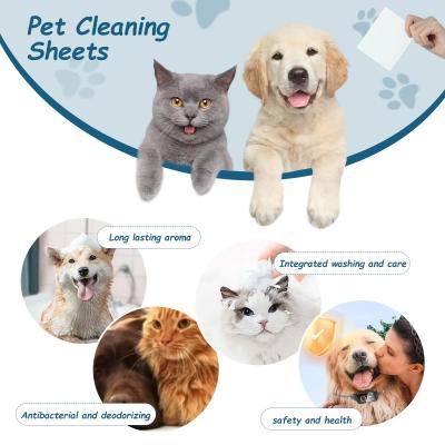 China Extra Thick Pet Cleaning Sheets Disposable Dog Body Wash Sheets For Indoor for sale