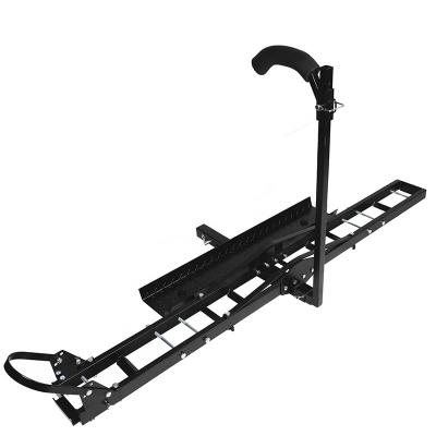 China 200KG Load Capacity Hitch Mount Steel Motorcycles Tow Platform Universal Tow Bar Motorcycle Carrier Rear Rack For Car SUV for sale