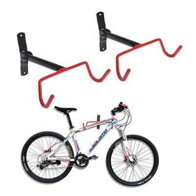 China Maximum hanging weight up to 77lb. Portable Wall Mounted Steel Foldable Bike Rack Bicycle Parking Hook Storage Rack Hooks System Wall Rack for sale