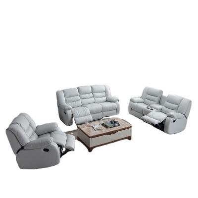 China Wholesale Expandable 3 Recliner Electronic Leather Sectional Couch 2 1 Sofa Sets for sale