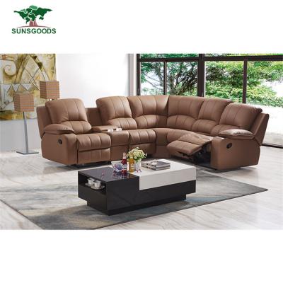 China Convertible Corner Sofa Leather Modern Genuine Leather Sofa Living Room Furniture for sale