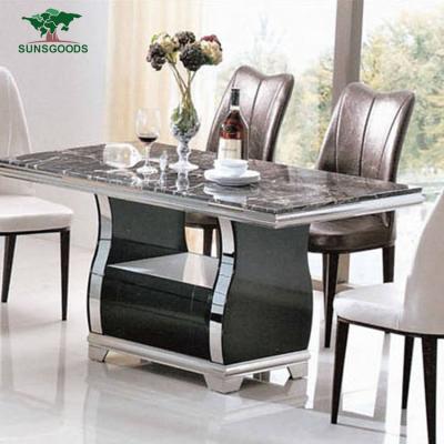 China (Size) 6 Seater Adjustable Luxury Modern Marble Dining Table for sale