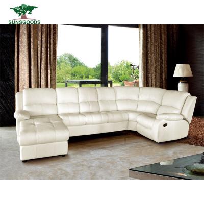 China Fashion Style Living Room Sectional Sofa Sectional Couch Comfortable White Leather Recliner Stretch Sectional Couch Modern for sale