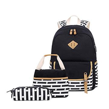 China Purpose Multifunctional Canvas Waterproof Backpack for Female Students USB Charging for sale