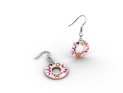 China Fashion High Quality Tagor Jewelry 316L Stainless Steel Enamel Dangles Hook Earrings for sale