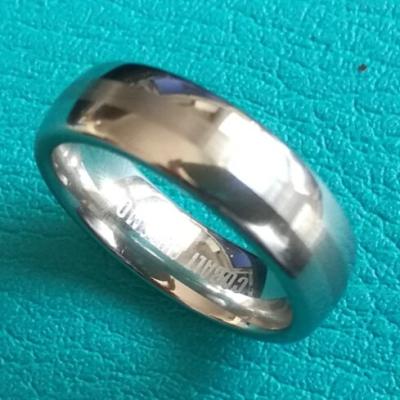 China 6mm Dome Cobalt Chrome Ring Center Brush High Polish Towards the edges Wedding Band Ring for sale