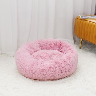 China Travel 28 Colors Pet Supply Round Nap Large Plush Indoor Sleep Super Soft Dog Bed for sale