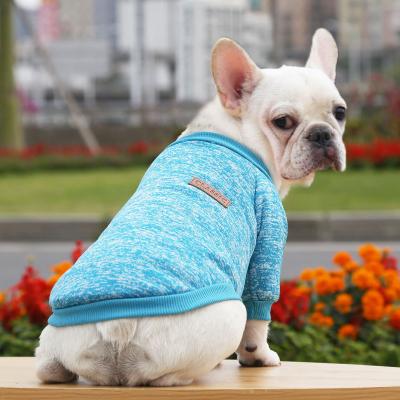 China Sustainable Hot Sale Solid Color New Product Hot Pet Winter Clothes Pet Knitted Dogs Going Out Sweater for sale