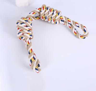 China Sturdy Colorful 3-Piece Interactive Teething Exerciser Set Large Dog Rope Toys Braided Cotton Knot Rope Plush Toys For Dog Chew for sale