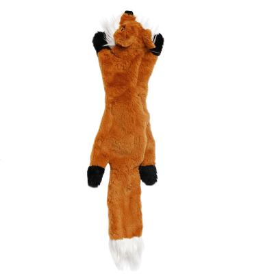 China Amazon Sustainable Hot Selling No Dog Stuff Toys Squeeze Cute Animal Fox Chew Toys With 2 Squeakers for sale