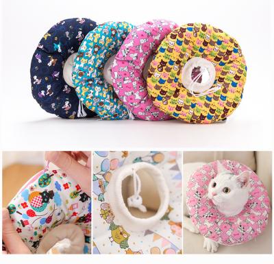 China Wholesale DETACHED Cat Surgery Injury Recovery Dog Donut Collar Soft Recovery Cover Anti Sharp Elizabethan Collar for sale