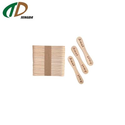 China Mini Sustainable Natural Poplar Paper Warapped Wooden Ice Cream Spoons for sale