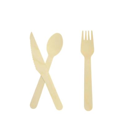 China Restaurant Tableware Restaurant Spoon Fork and Knife Disposable Cutlery Sets Wooden Cutlery for sale