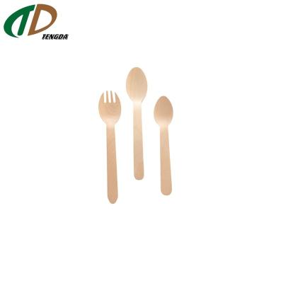 China Eco-Friendly Wooden Spoon Knife Restaurant Tableware Fork Disposable Cutlery Set Wooden Cutlery Travel Set for sale