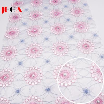 China Viable fashion and wholesale girl's fresh embroidery organza lace fabric for sale