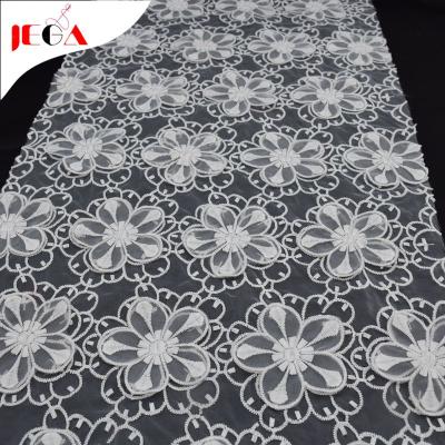 China Who respects the environment; Fashion specialized design embroidery organ lace flower silk fabric for sale for sale