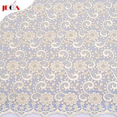 China 2020 Sustainable African Custom Made Net Embroidery Lace Fabric Net Fabric for sale