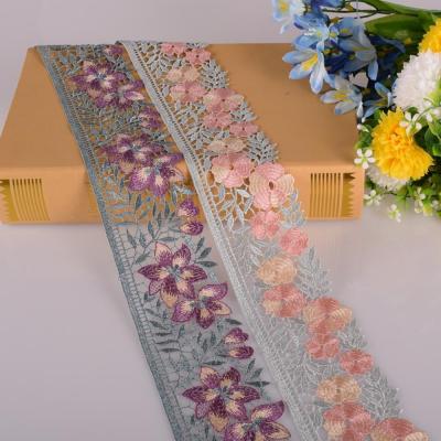 China 2019 Fashions Sustainable Water Soluble Lace Fabric Trim For Bridal Dress for sale