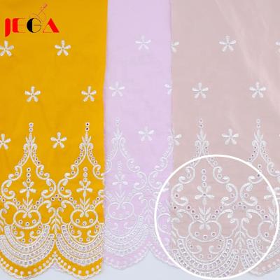 China 2020 Sustainable 100% Cotton African Embroidery Lace Wedding Dress Fabric for sale