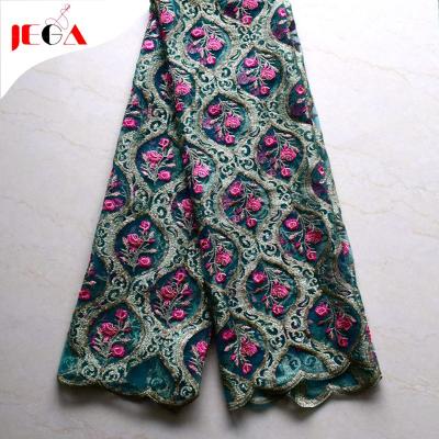 China Who respects the environment; Fashion Design Embroidered Net Stretch Eyelash Lace Fabric For Farment for sale