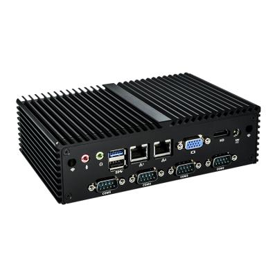 China Fanless+Aluminum Alloy Metal Case 7 Core J1900 Quad Core J1900 Industrial Desktop COM Fanless 2022 Fanless Mini PC for sale