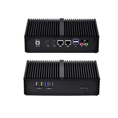 China Micro LAN Barebone 2 PC Kansung PC Linux Ubuntu Fanless Server Computer Intel Celeron 4500u Aluminum Core i7 Mini Firewall for sale