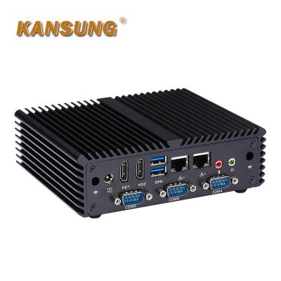 China Kansung Mini PC Desktop Core i3-4005U Portable Processor 3 Serial Ports Dual LAN Hardware X86 Fanless Mini Industrial Computer for sale