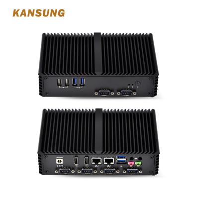 China i7 X86 Micro Desktop Computer Fanless 2 LAN Mini PC for sale