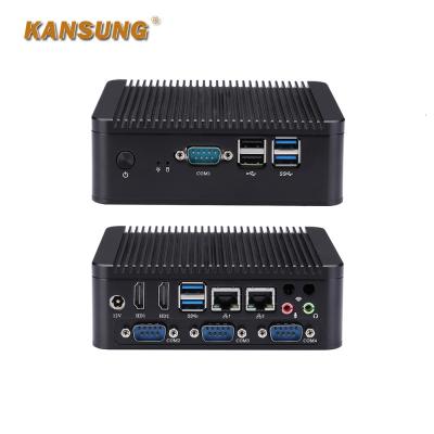 China Kansung Desktop Mini PC Dual Core i3-7100U 4 COM Ports Dual Gigabit NIC Support SES-NI Barebone Computer for sale