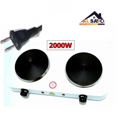 China Temperature Adjustable Kitchen Utilize Electric Solid Hot Plate For Cooking With Two Solid Heating Element for sale