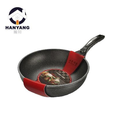 China Hot Selling High Quality Aluminum Frying Pan Cooking Pot Marble Coating Stick Frying Pan Non Viable for sale