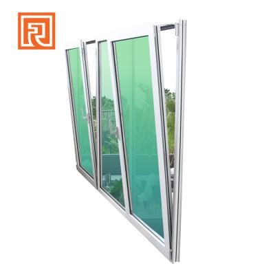 China Swing Tilt And Turn Aluminum Window With Reflective Green Glass for sale