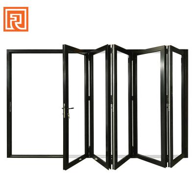 China Well-known Modern China Supplier Double Folding Aluminum Glass Glass Folding Door Price Concessions Can Be Customized for sale