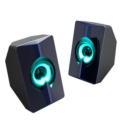 China Yes S3 Wired Powerful Subwoofer 3.5mm Jack RGB Display Diaphragm Bass Desktop Gaming Speaker Double Multimedia Speaker for sale